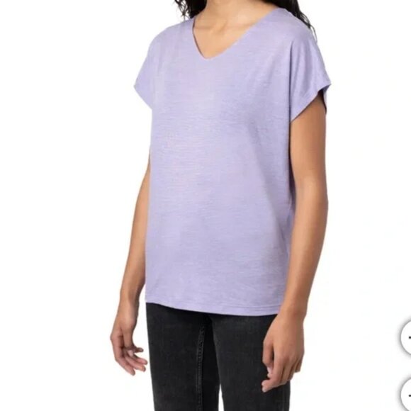 NEW Cloudveil End-on-End Stripe Dolman Top | Purple - Picture 2 of 5